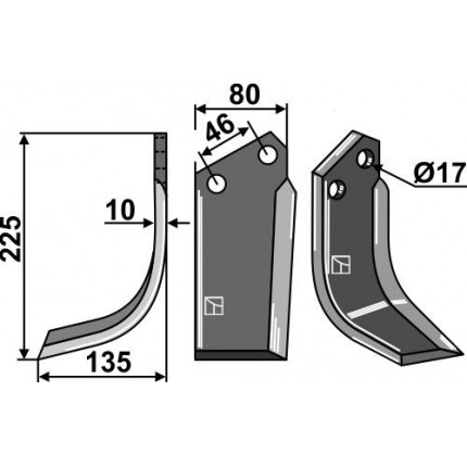 Фрезерный нож левый
