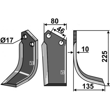 Фрезерный нож правый