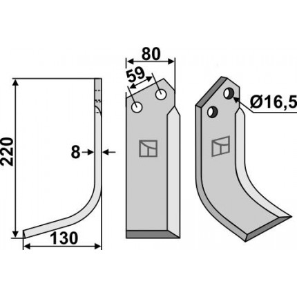 Фрезерный нож, левый