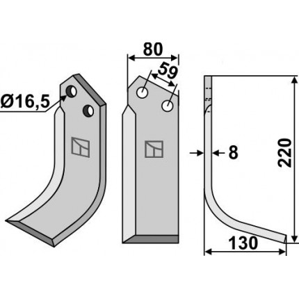 Фрезерный нож, правый