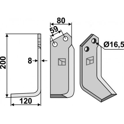Фрезерный нож, левый