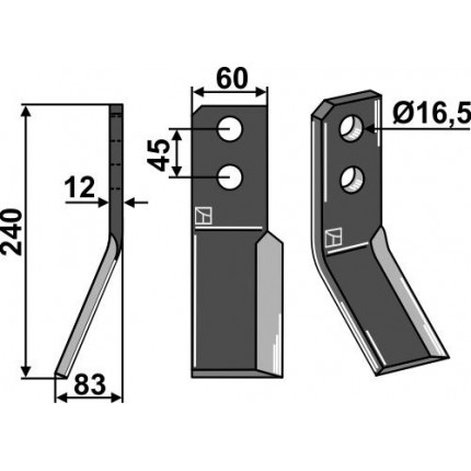 Фрезерный нож левый