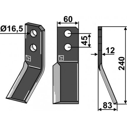 Фрезерный нож правый