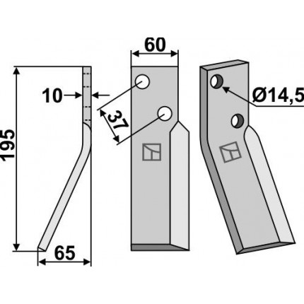 Ротационный зуб, левый