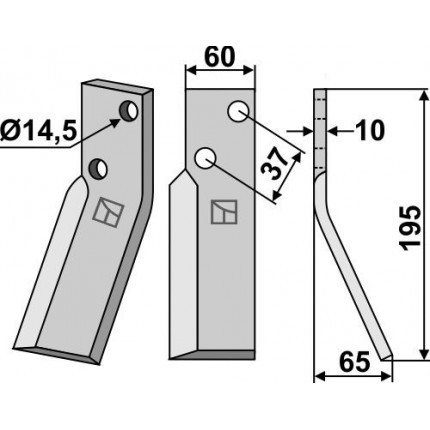 Ротационный зуб, правый