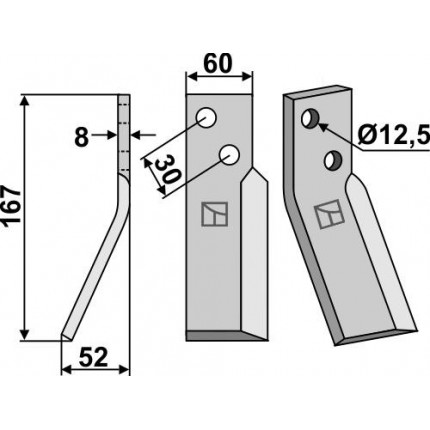 Ротационный зуб, левый