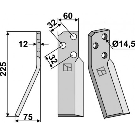Ротационный зуб, левый