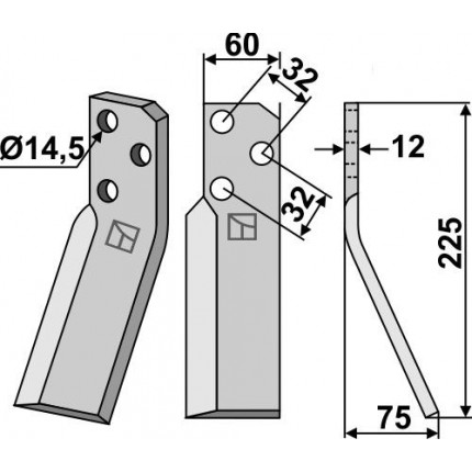 Ротационный зуб, правый