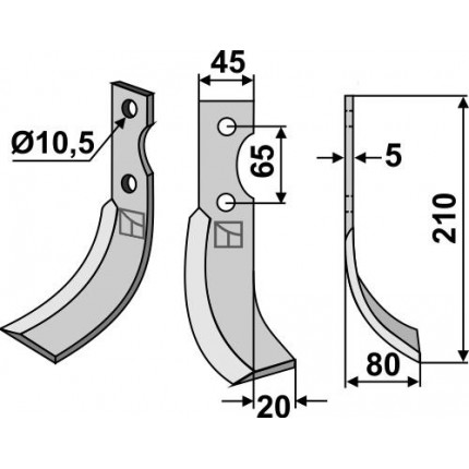Фрезерный нож, правый