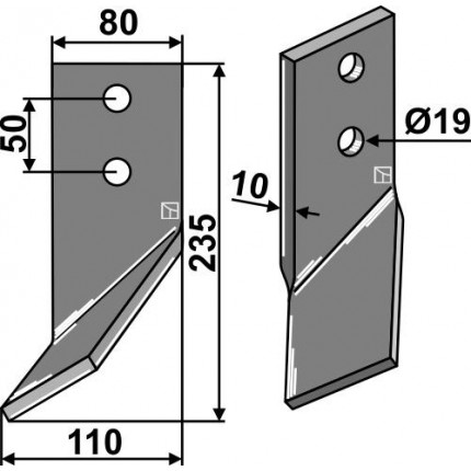 Ротационный зуб, правый