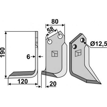 Фрезерный нож, левый