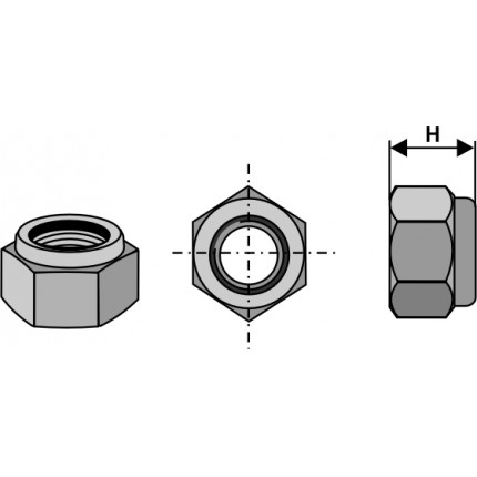 Стопорная шестигранная гайка - M24x2 - 8.8