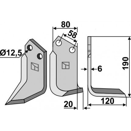 Фрезерный нож, правый