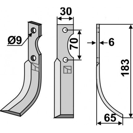 Фрезерный нож, правый