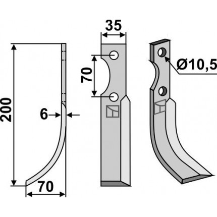 Фрезерный нож, левый