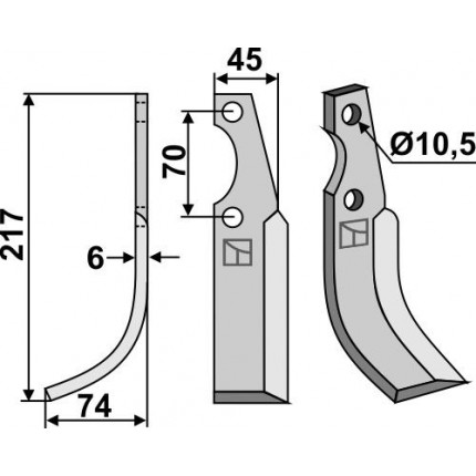 Фрезерный нож, левый