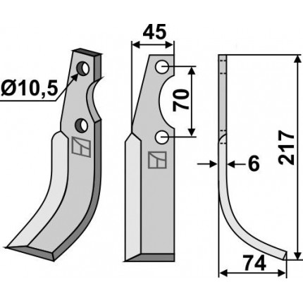 Фрезерный нож, правый