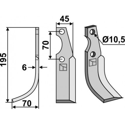 Фрезерный нож, левый