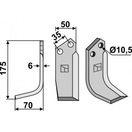 Фрезерный нож, левый