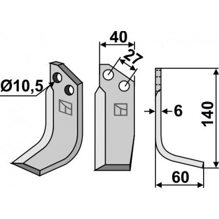 Фрезерный нож, правый
