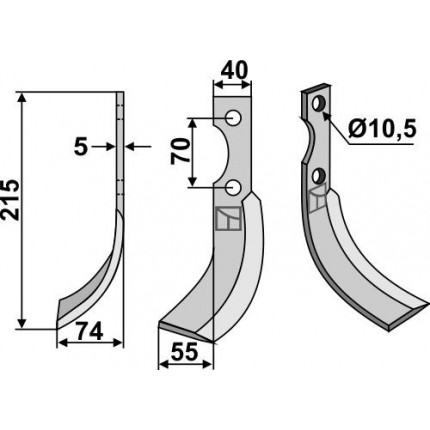 Фрезерный нож, левый