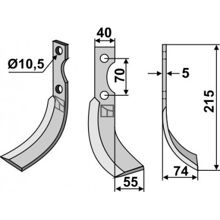 Фрезерный нож, правый