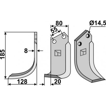 Фрезерный нож, левый