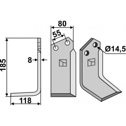 Фрезерный нож, левый