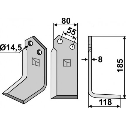 Фрезерный нож, правый