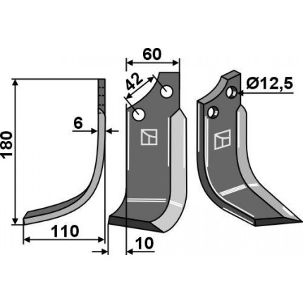 Фрезерный нож, левый