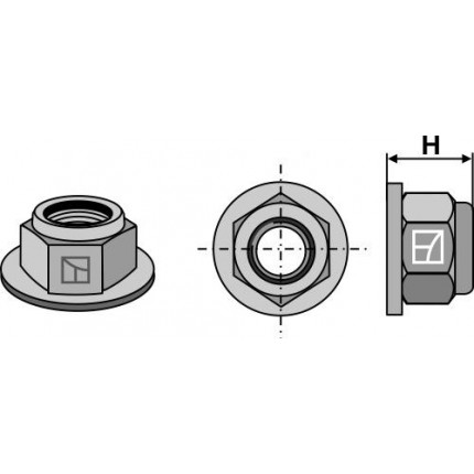 Стопорная шестигранная гайка - Polystop - M20x1,5 - 10.9