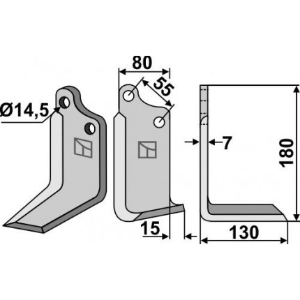 Фрезерный нож, правый