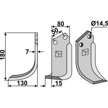 Фрезерный нож, левый