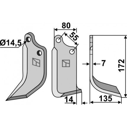 Фрезерный нож, правый