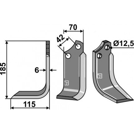 Фрезерный нож, левый