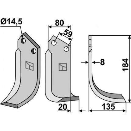 Фрезерный нож, правый