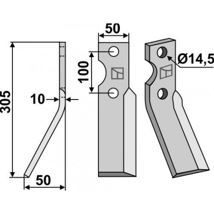 Ротационный зуб, левый