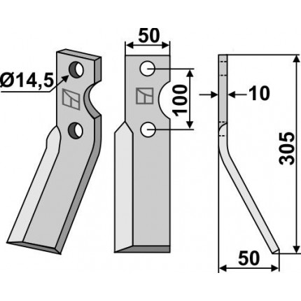 Ротационный зуб, правый