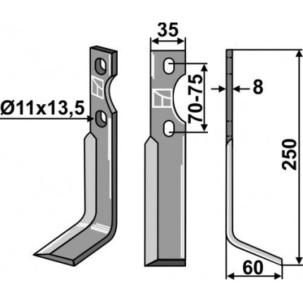 Ротационный зуб, правый