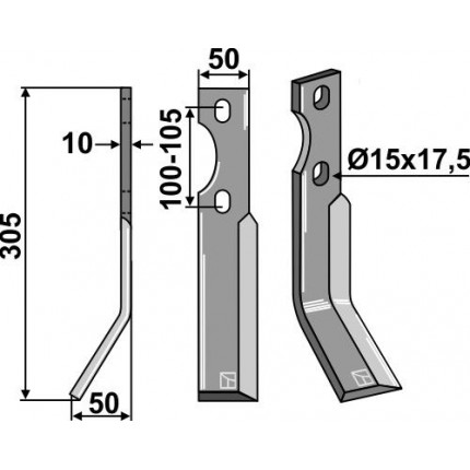 Ротационный зуб, левый