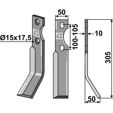 Ротационный зуб, правый