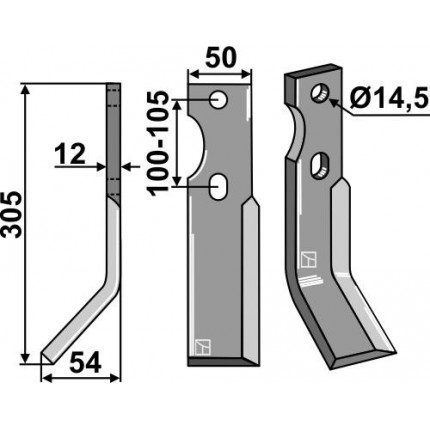 Ротационный зуб левый