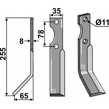 Ротационный зуб, левый