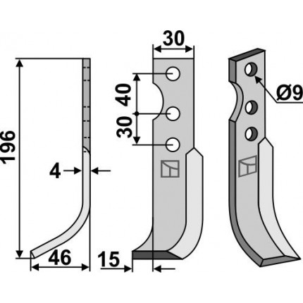 Фрезерный нож, левый