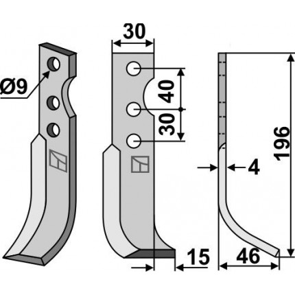 Фрезерный нож, правый