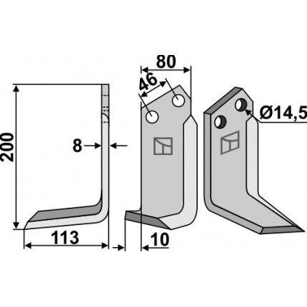Фрезерный нож, левый