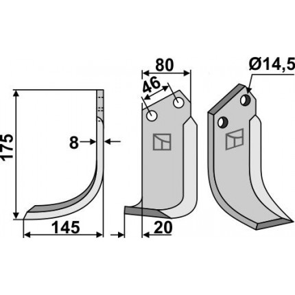Фрезерный нож, левый