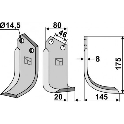 Фрезерный нож, правый