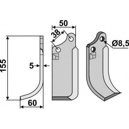 Фрезерный нож, левый