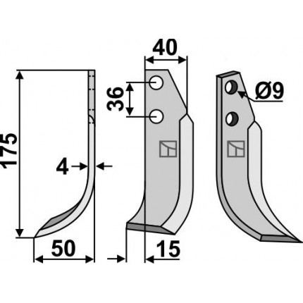 Фрезерный нож, левый